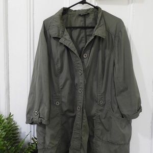 Green Khaki 3/4 Sleeve Jacket - Size 26